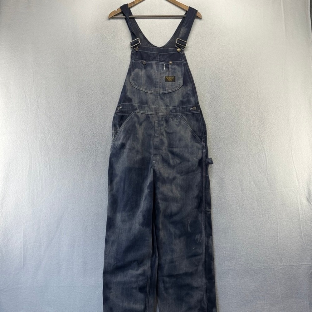 Vintage Sears Overalls Mens 34x34 Blue Perma-Prest Workwear Denim cotton 70s 80s
